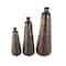 Dark Brown Hammered Texture Metal Vase Set